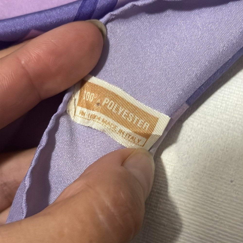 EUC Vintage MCM Geo Print Scarf-Square-Purple Shades-Polyester - Picture 8 of 14